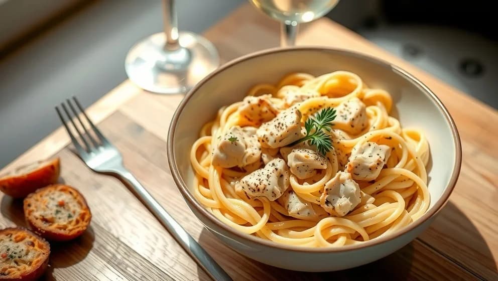 Krämig pasta med kyckling som alla älskar