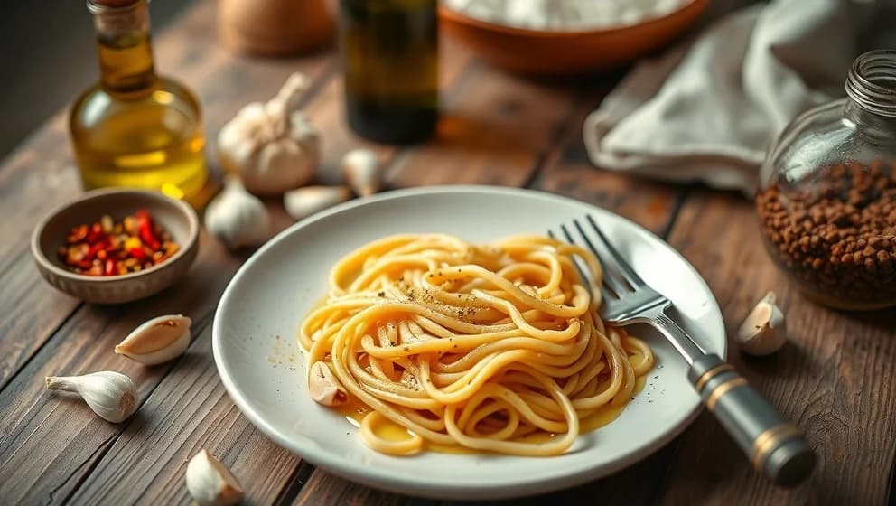 Pasta aglio e olio enkelt hemma
