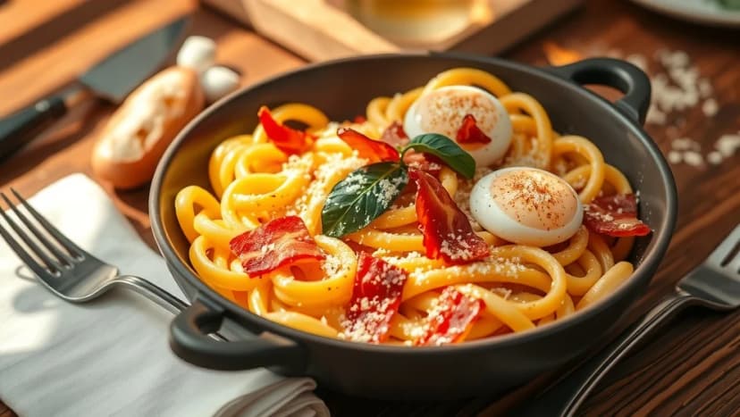 Pasta carbonara utan grädde smaksatt rätt