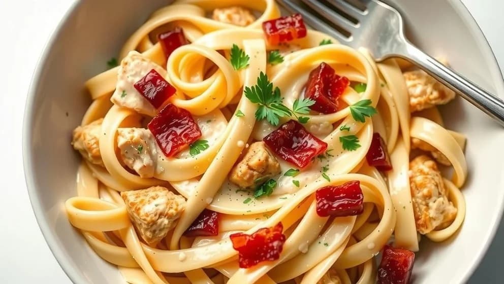 Pasta med kyckling och bacon som aldrig misslyckats