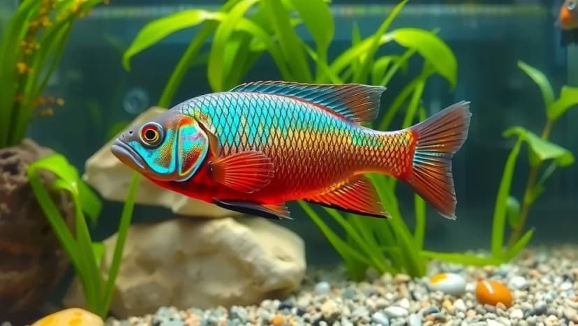 Regnbåge fisken som skiftar färg