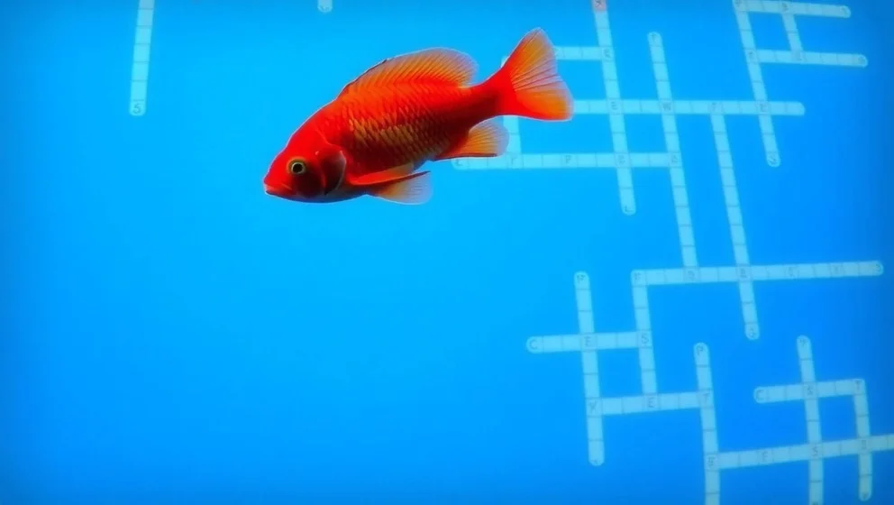 Röd fisk med 3 bokstäver