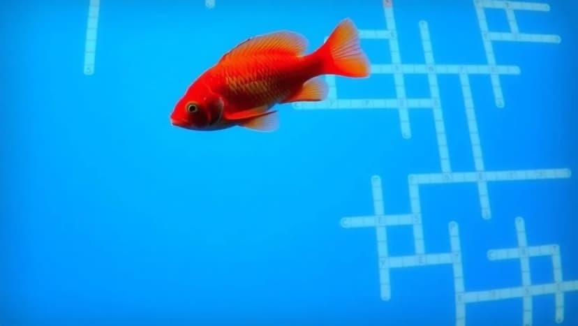 Röd fisk med 3 bokstäver