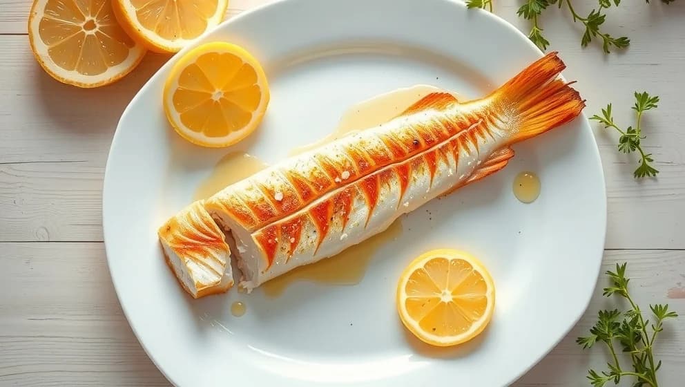 Vit fisk i ugn med smör och citron